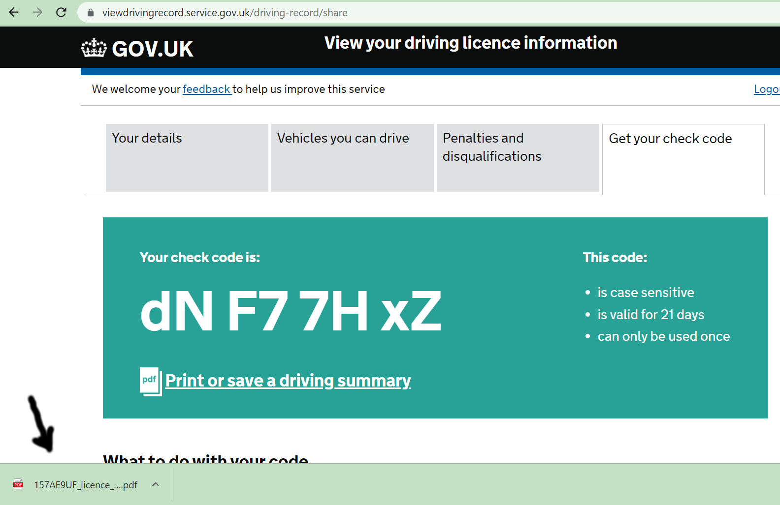 you need a print out of your driver record for your first lesson