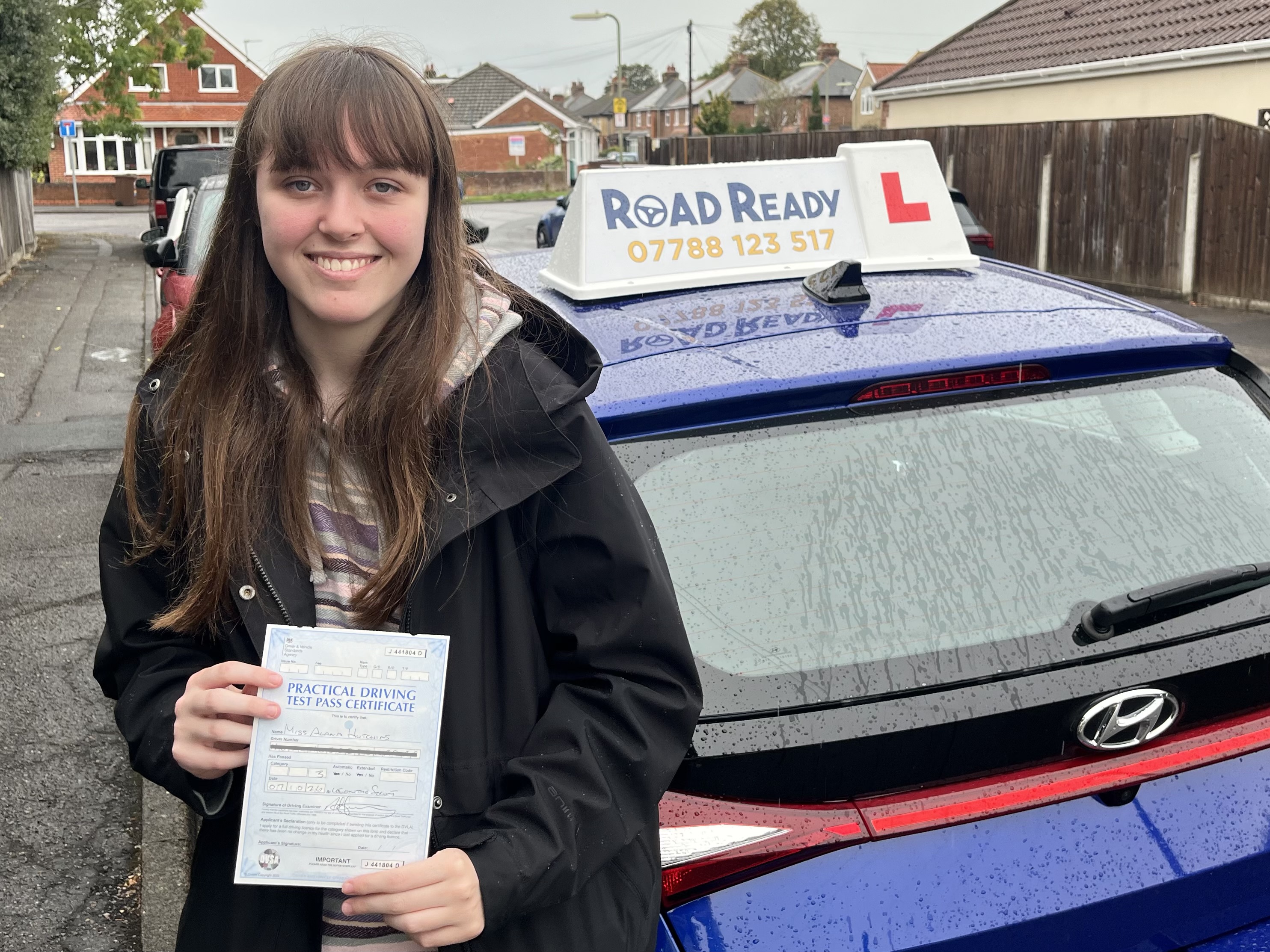 Alana sails through her driving test first time pass photo